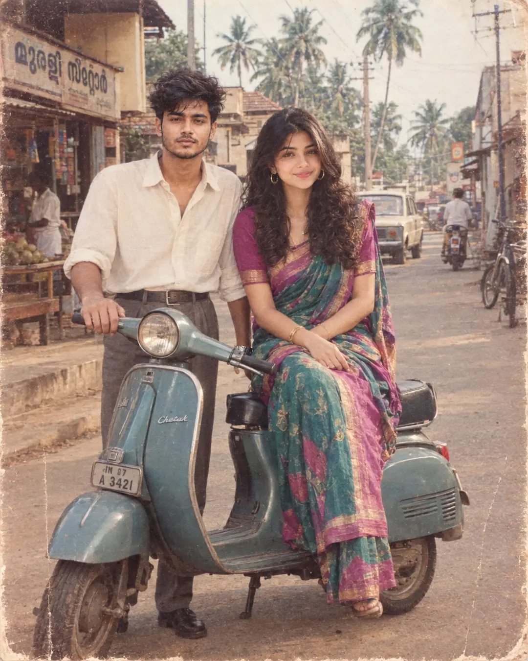 Couple Scooter AI portrait example