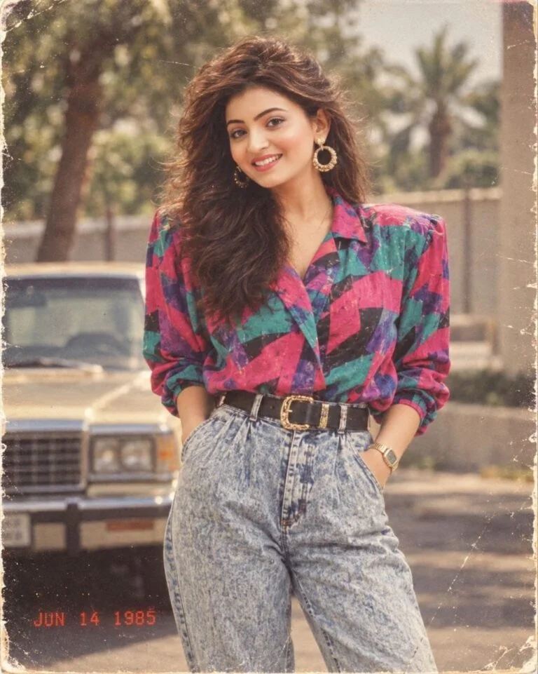 80s Retro Girl AI portrait example