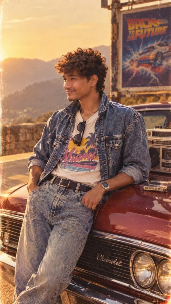80s Retro Boy AI portrait example